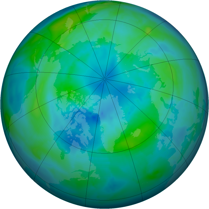 Arctic ozone map for 06 October 2009